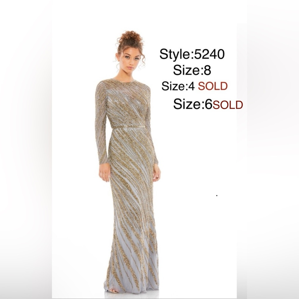 Long sleeve embellished gown